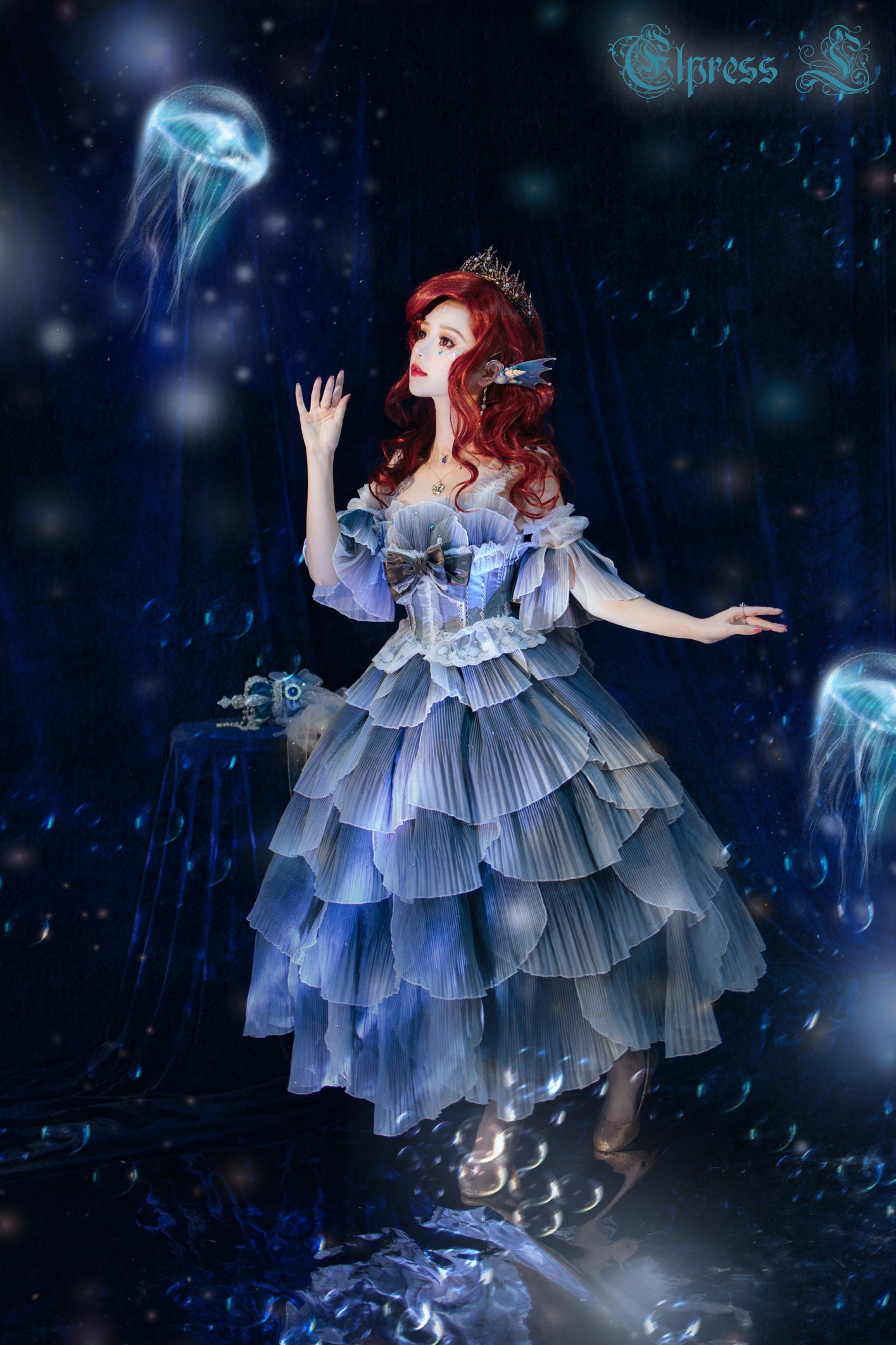 JSK Set♥Ready to Ship♥Fish Scale♥Elegant Hime Lolita Dress