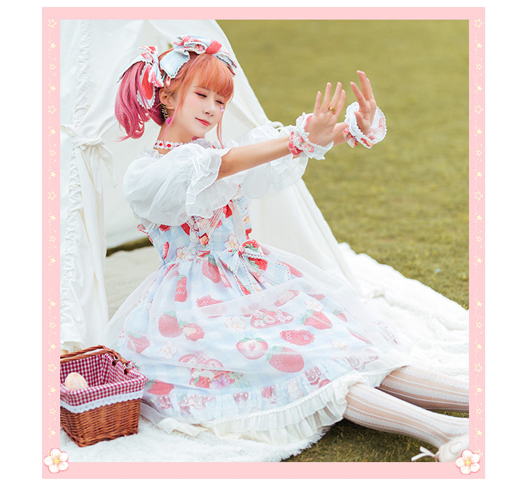 JSK ♥Ready to Ship♥Strawberry Kitty♥ Sweet Lolita JSK Dress
