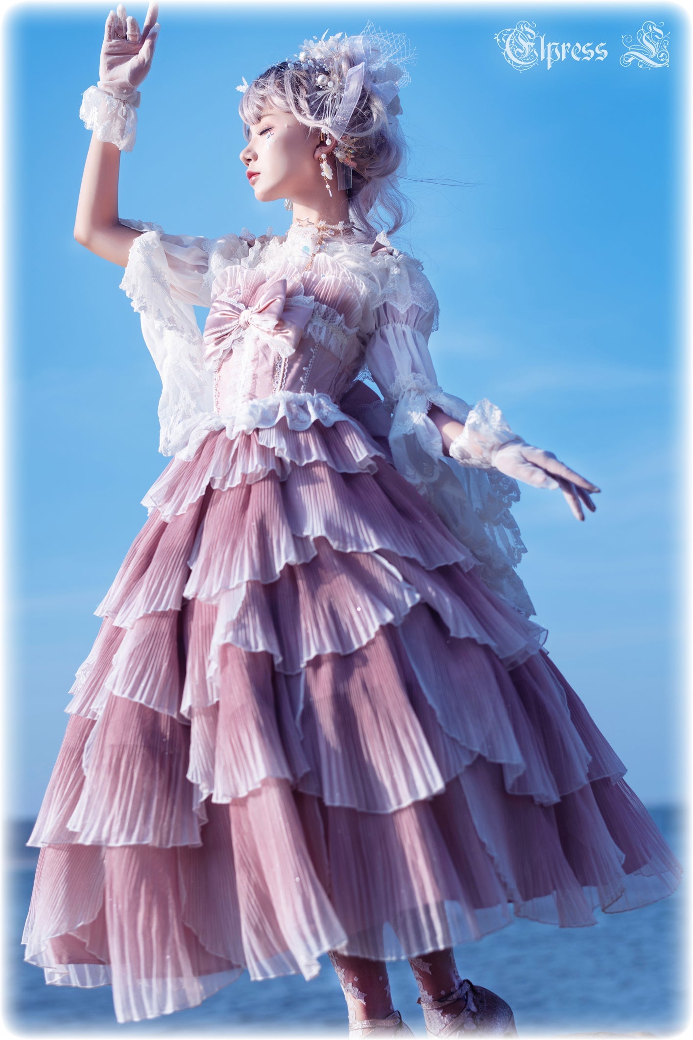 JSK Set♥Ready to Ship♥Fish Scale♥Elegant Hime Lolita Dress