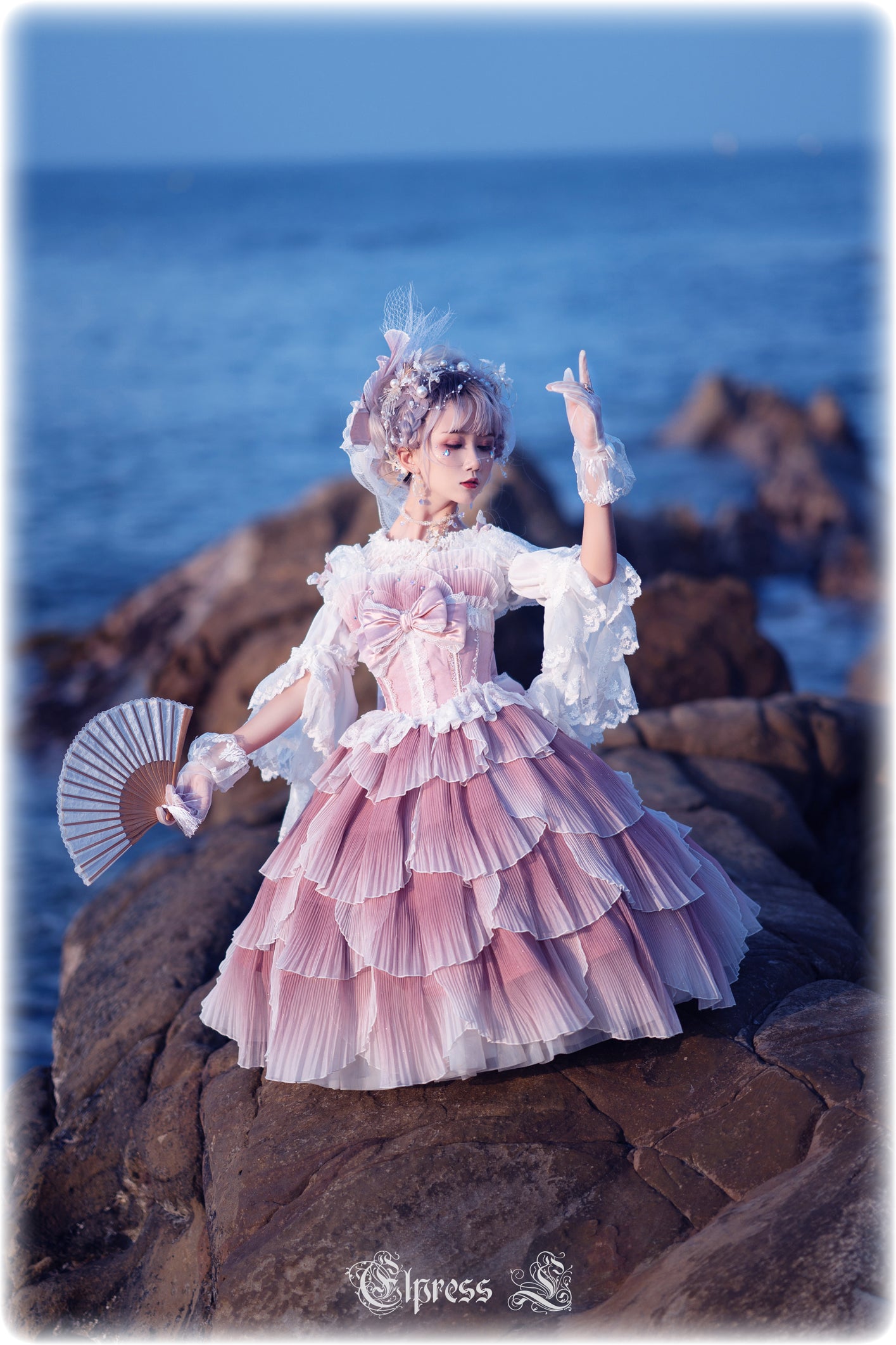 JSK Set♥Ready to Ship♥Fish Scale♥Elegant Hime Lolita Dress