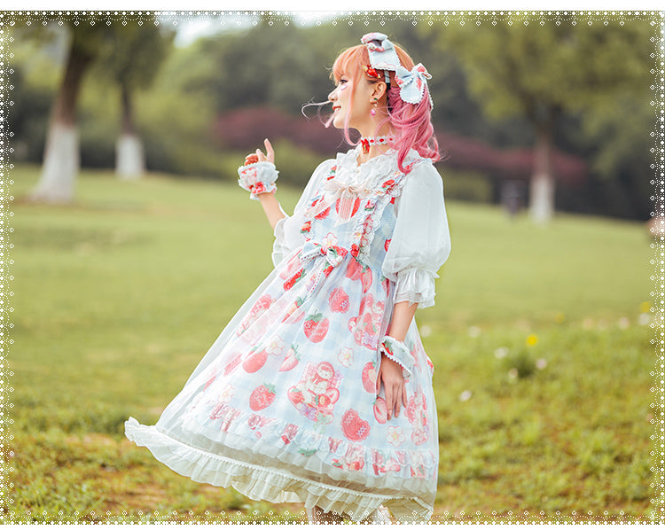 JSK ♥Ready to Ship♥Strawberry Kitty♥ Sweet Lolita JSK Dress