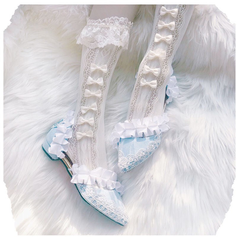White Lace Lolita Short Socks