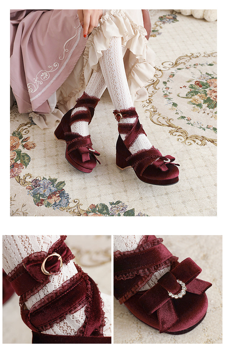 Elegant Gothic Lolita Low Heel Shoes