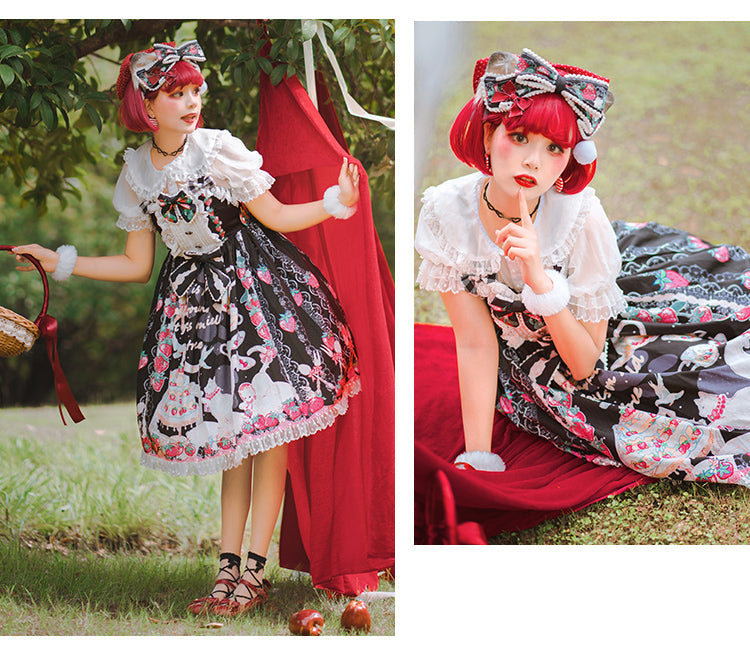 JSK ♥Ready to Ship♥Strawberry Cat♥ Sweet Lolita JSK Dress