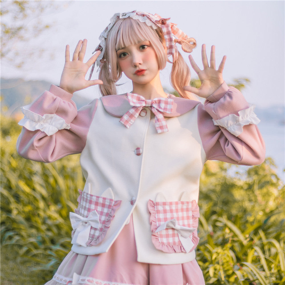 OP&JSK Dress♥Ready to Ship♥Plaid Kitty ♥Sweet Lolita Dress