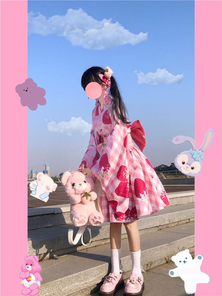 To Alice P605 Strawberry Bear Purse Multi-color Available