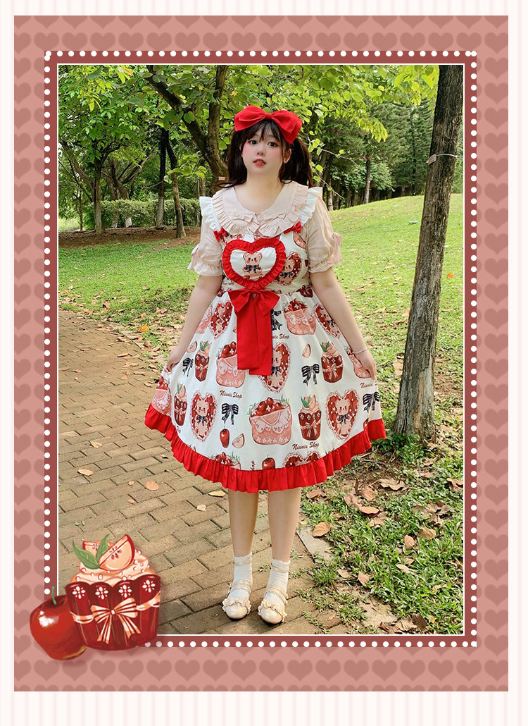 JSK Dress♥Ready to Ship♥ Apple Teddy ♥Sweet Lolita Dress