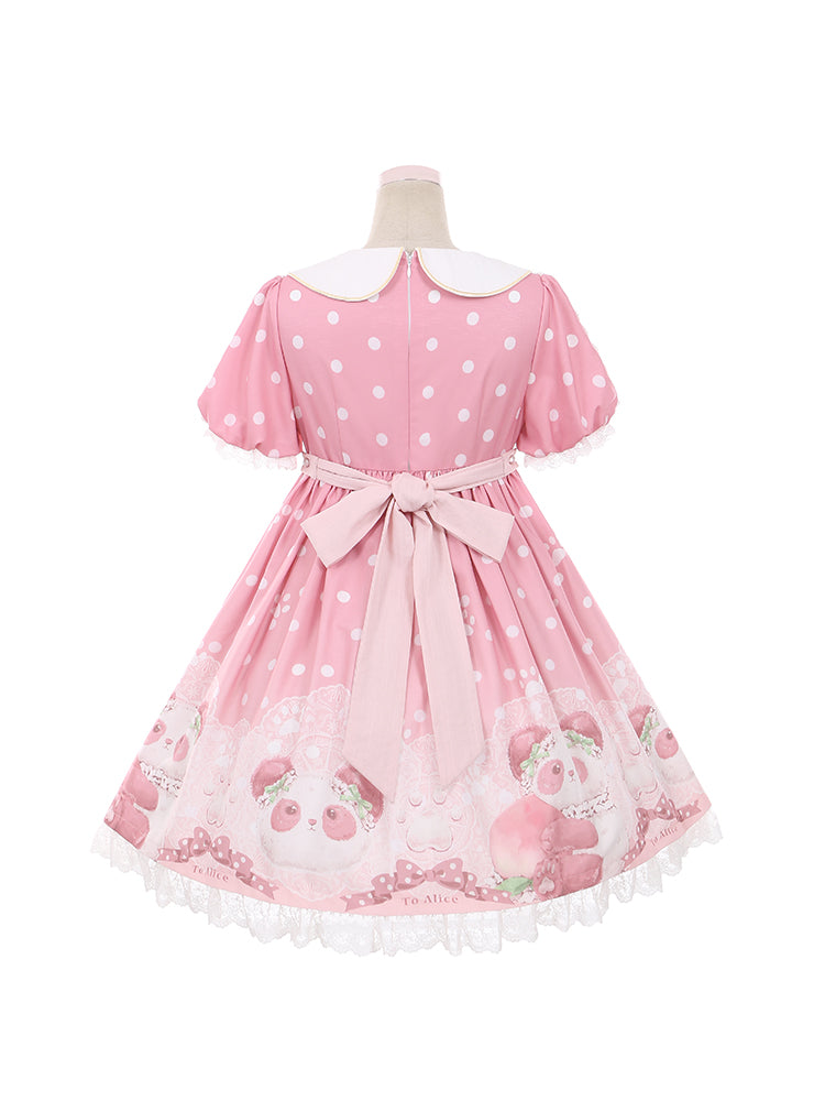 JSK/OP♥ Ready to Ship♥Peach Panda♥ Sweet Lolita Dress JSK/OP