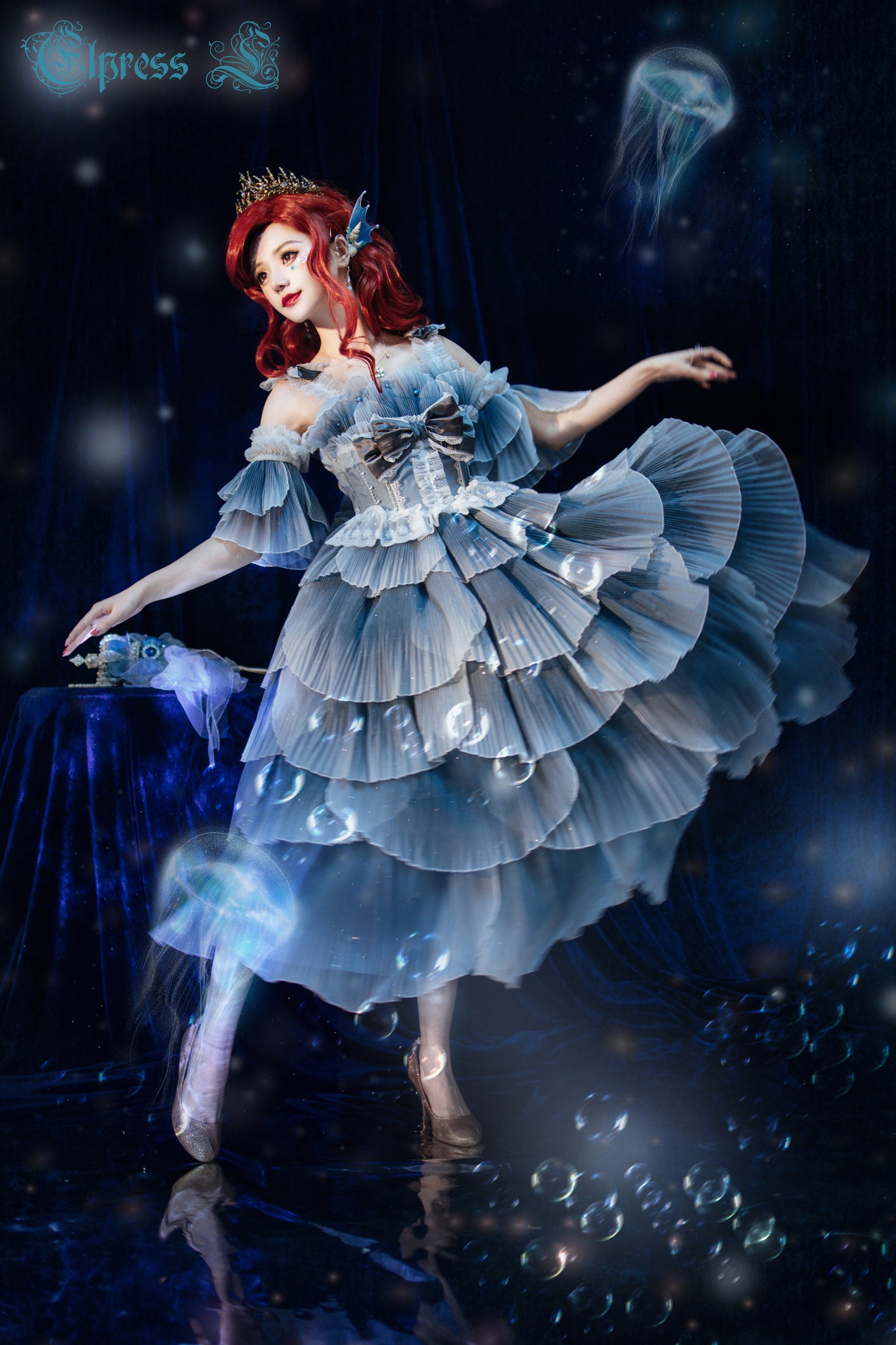 JSK Set♥Ready to Ship♥Fish Scale♥Elegant Hime Lolita Dress