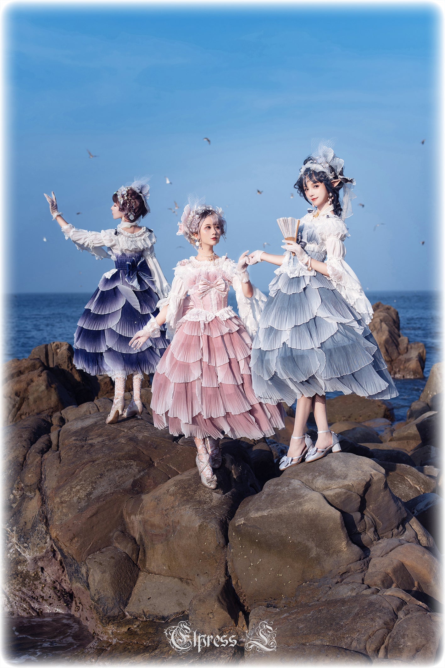 JSK Set♥Ready to Ship♥Fish Scale♥Elegant Hime Lolita Dress