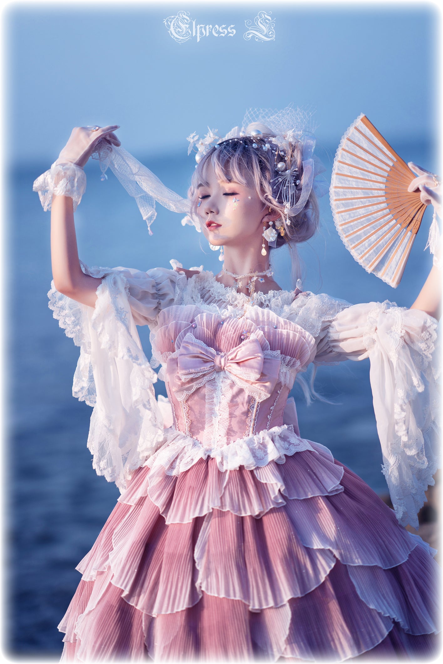 JSK Set♥Ready to Ship♥Fish Scale♥Elegant Hime Lolita Dress