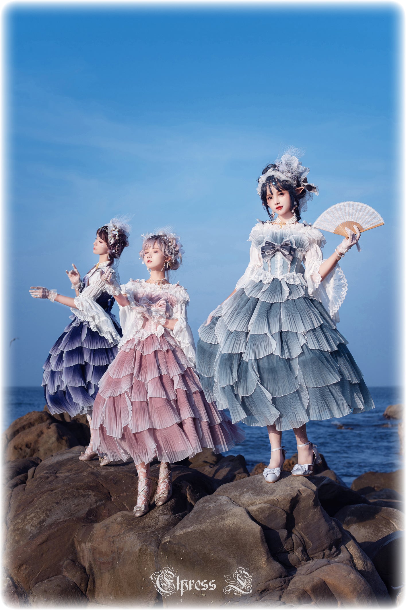 JSK Set♥Ready to Ship♥Fish Scale♥Elegant Hime Lolita Dress