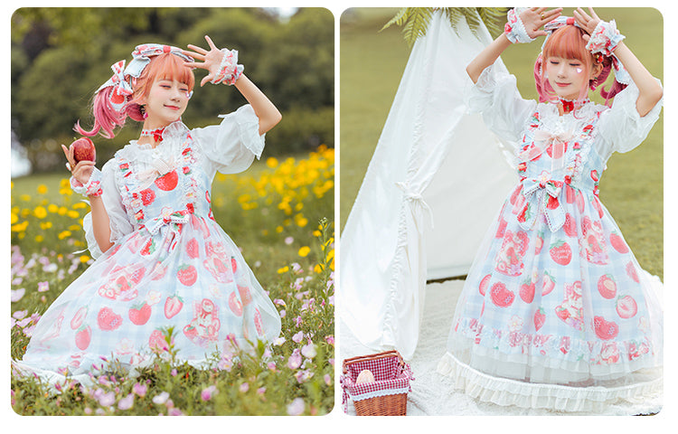 JSK ♥Ready to Ship♥Strawberry Kitty♥ Sweet Lolita JSK Dress