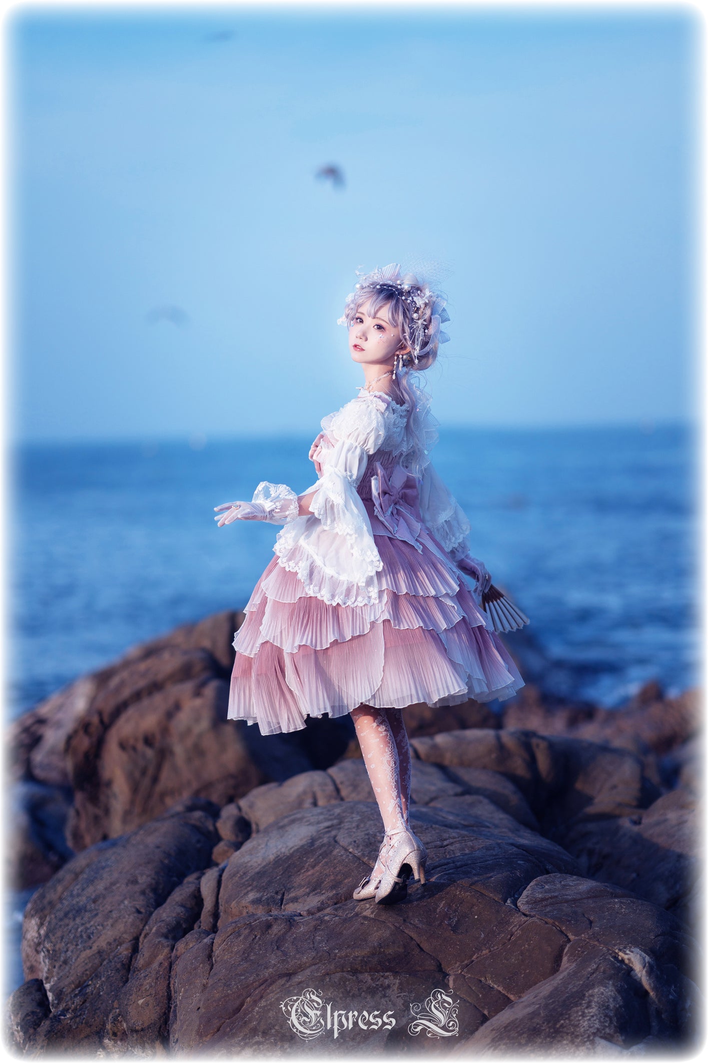 JSK Set♥Ready to Ship♥Fish Scale♥Elegant Hime Lolita Dress