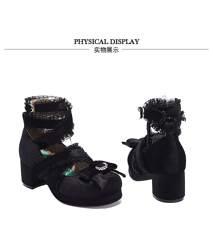 Elegant Gothic Lolita Low Heel Shoes