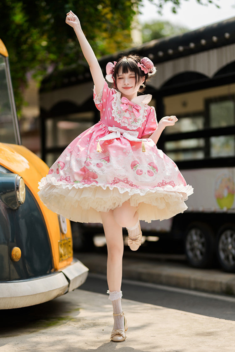 JSK/OP♥ Ready to Ship♥Peach Panda♥ Sweet Lolita Dress JSK/OP