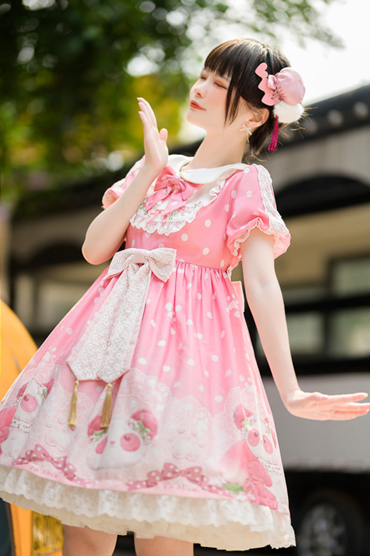 JSK/OP♥ Ready to Ship♥Peach Panda♥ Sweet Lolita Dress JSK/OP
