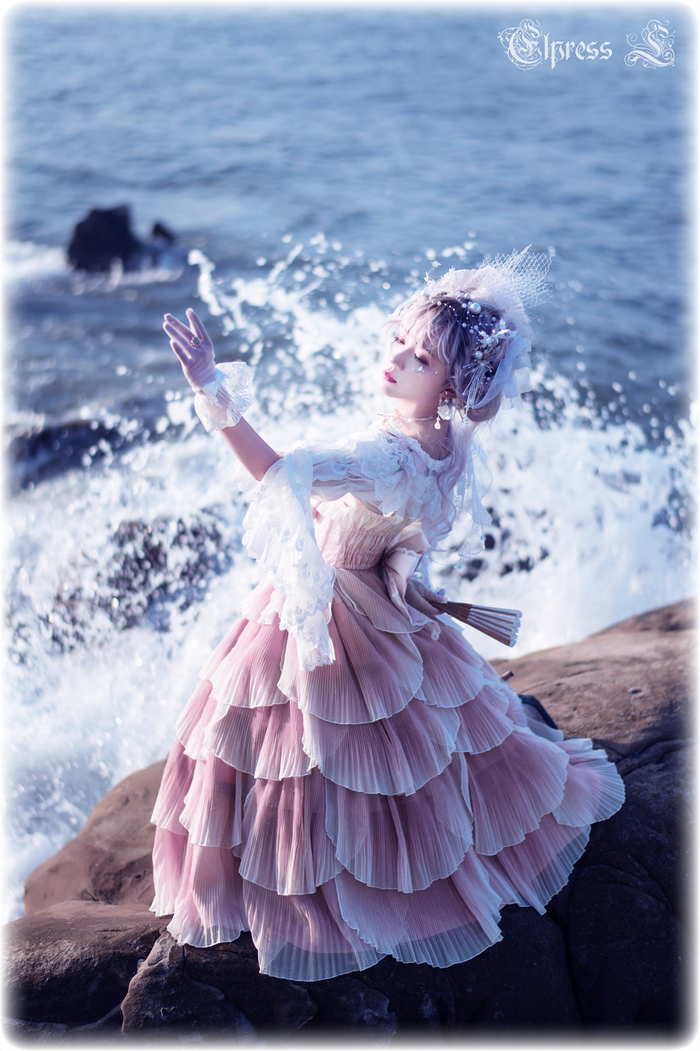JSK Set♥Ready to Ship♥Fish Scale♥Elegant Hime Lolita Dress