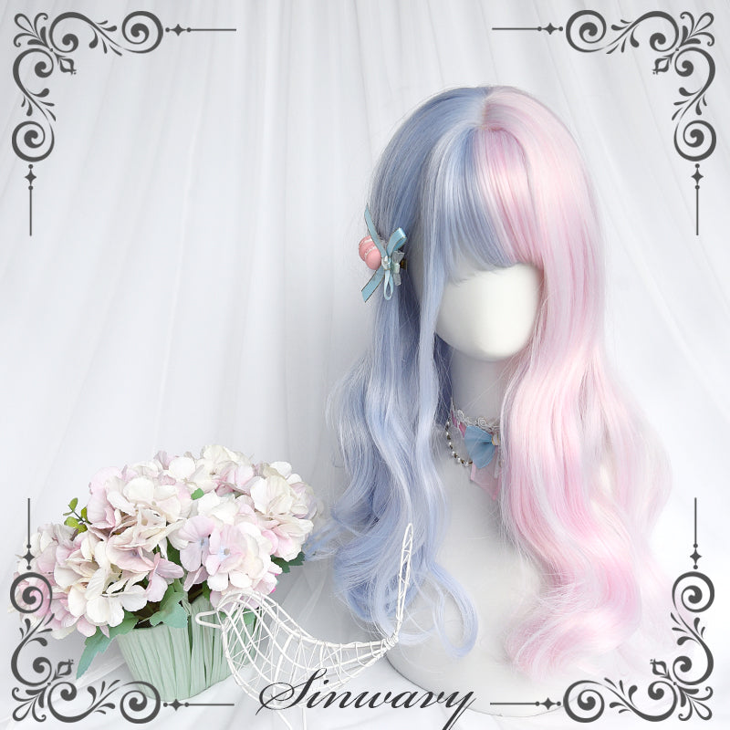 Fantasy Pink&Blue Mid-length Curly Lolita Wig