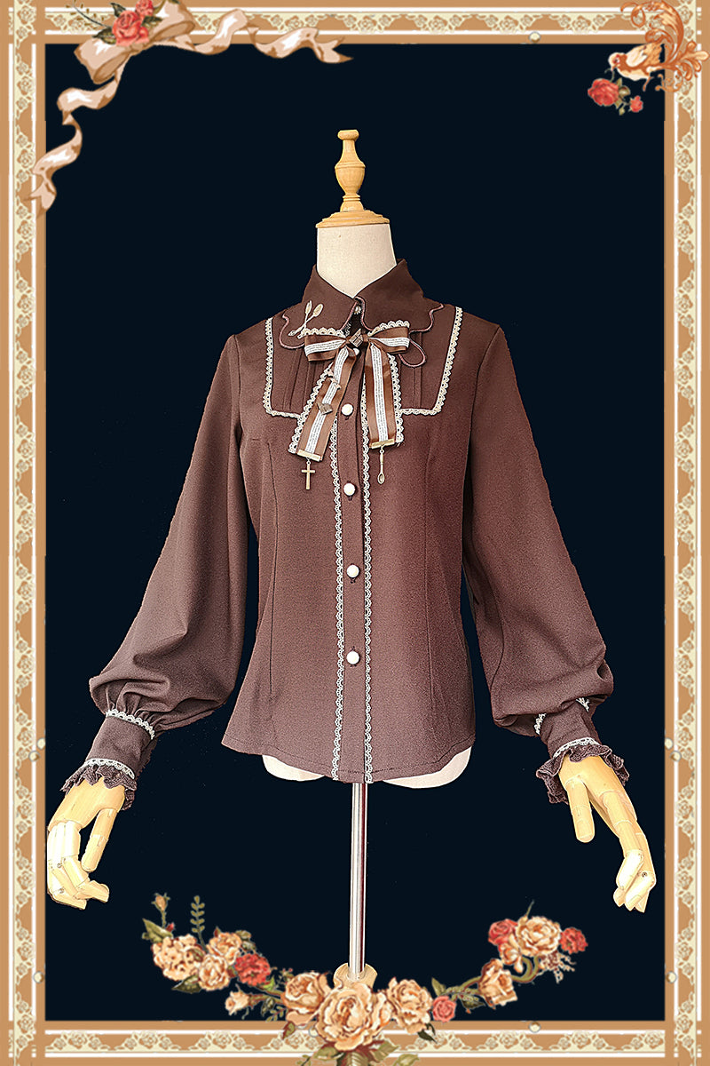 Chocolate Sauce Long-sleeved Blouse