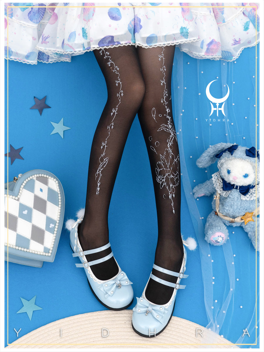 Flower of Feathers Lolita Tights By Yidhra