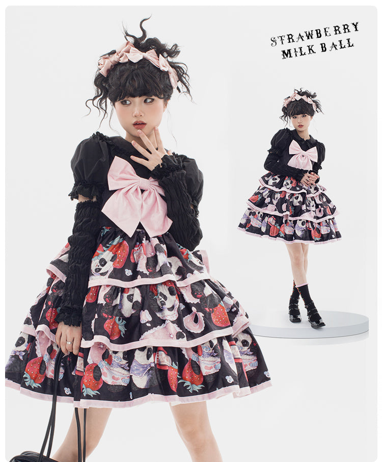 JSK♥ Ready to Ship♥ Strawberry Milk Ball ♥ Sweet Lolita Dress JSK