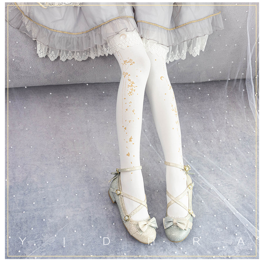 The Jade Rabbit Invites the Moon Lolita Tights By Yidhra