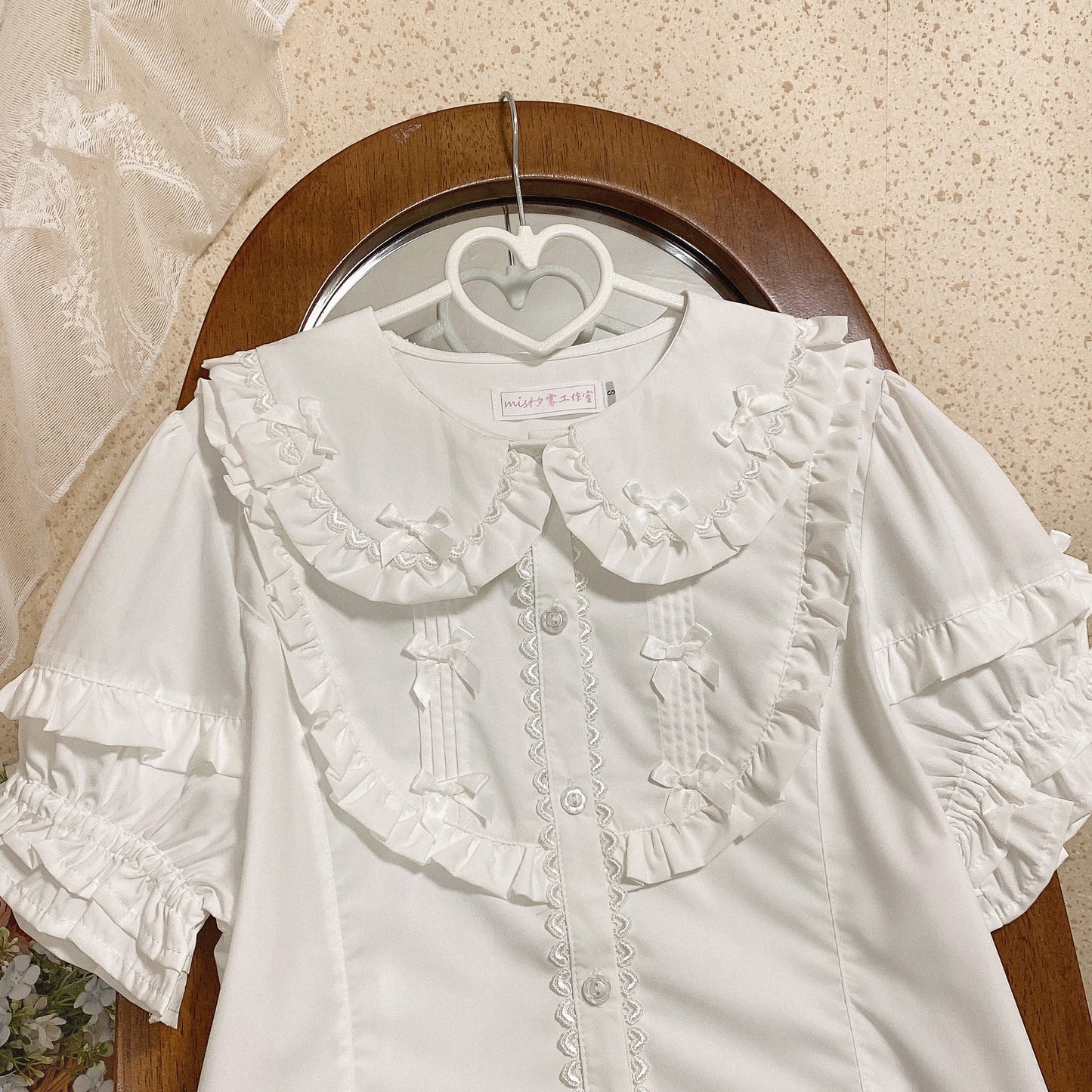 8 Clours Sweet Bubble Sleeve Blouse By Mist Studio