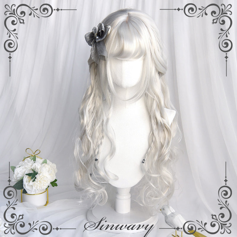 Pure White Long Lolita Synthetic Wig