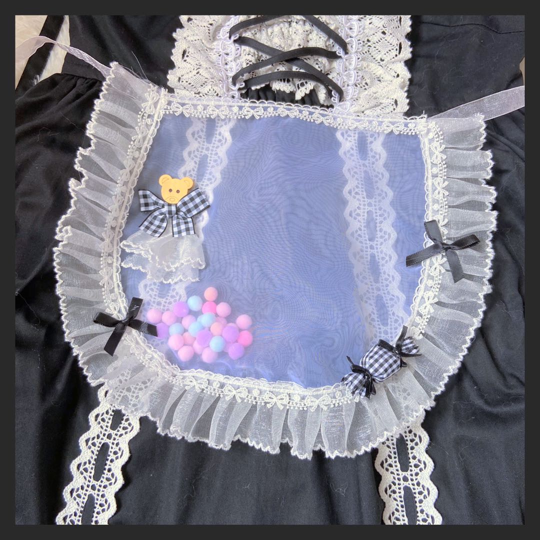 Handmade Sweet Transparent Apron With Bear Decoration