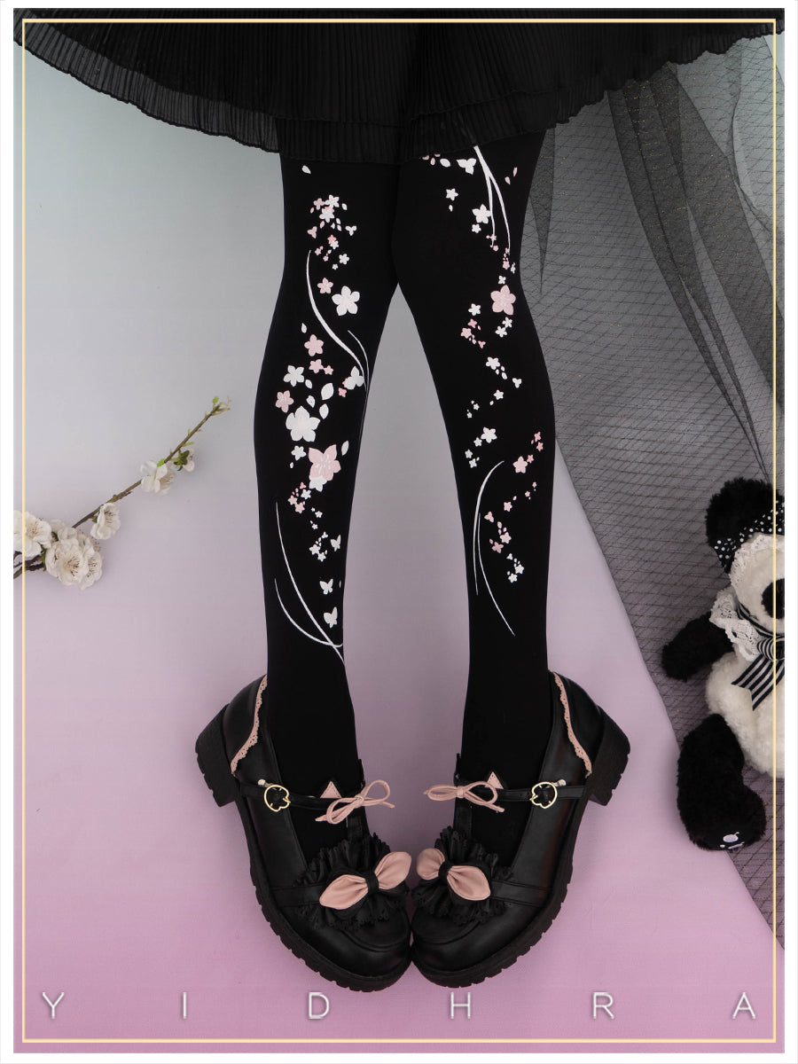 Peach Blossom Fragrance Lolita Tights By Yidhra