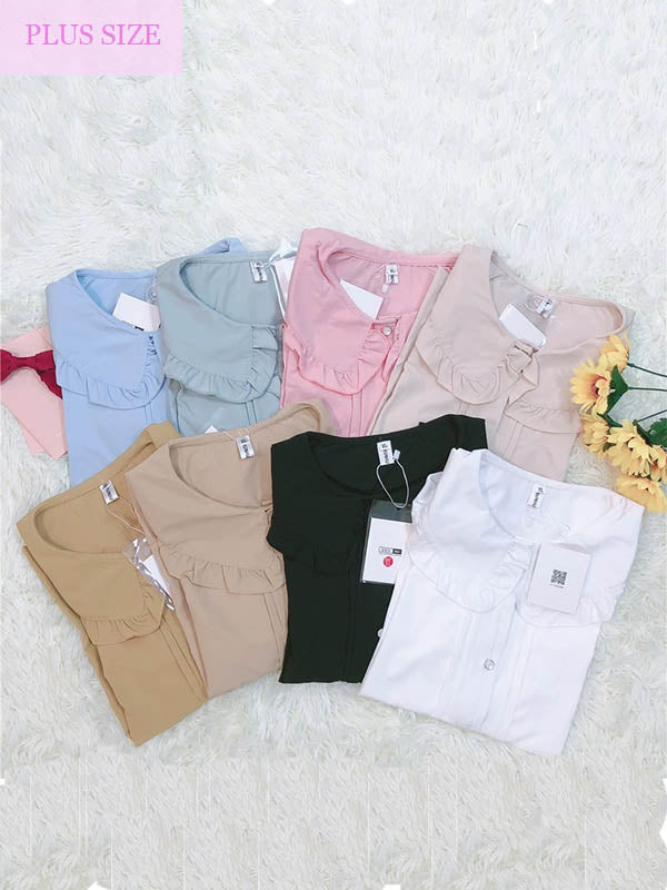 Agaric Hem Versatile Short-sleeved Blouse
