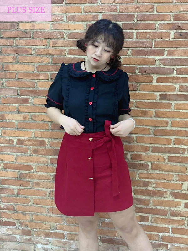 Doll Collar Short Sleeve Lace Blouse