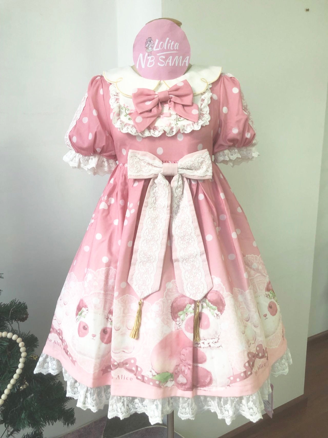 JSK/OP♥ Ready to Ship♥Peach Panda♥ Sweet Lolita Dress JSK/OP