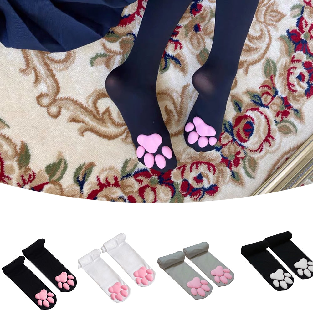 Lolita Cat Paw Stockings Kawaii 3D Cat Claw Thigh High Socks