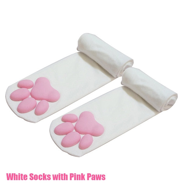 Lolita Cat Paw Stockings Kawaii 3D Cat Claw Thigh High Socks