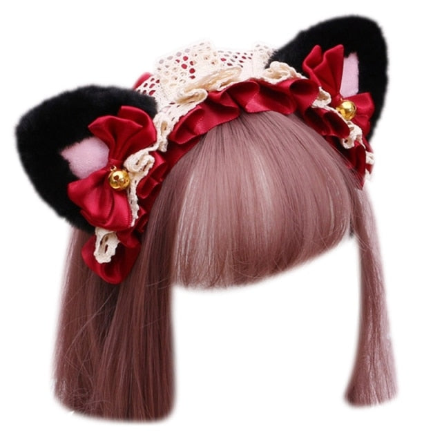 Lolita Cosplay Animal Headband Plush Cat Ears