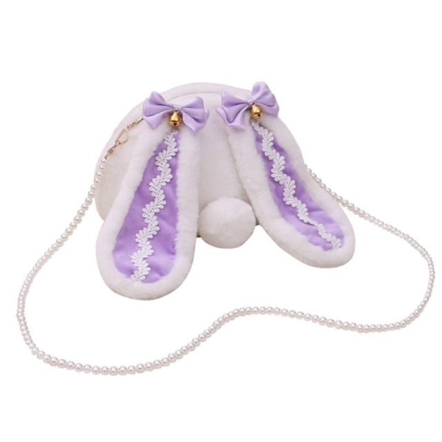 Lolita Cute Plush Rabbit Lop Ears Crossbody Bag