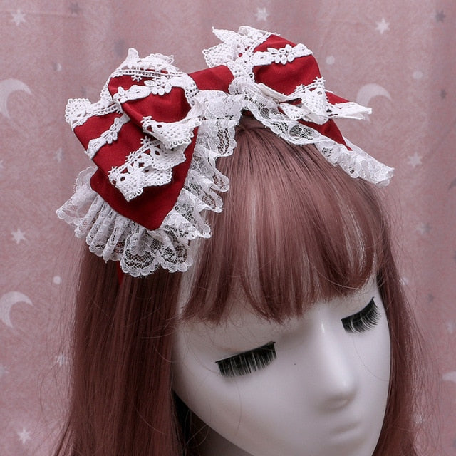 Lace Hair Band KC Girl Lolita Kawaii Bow Headband