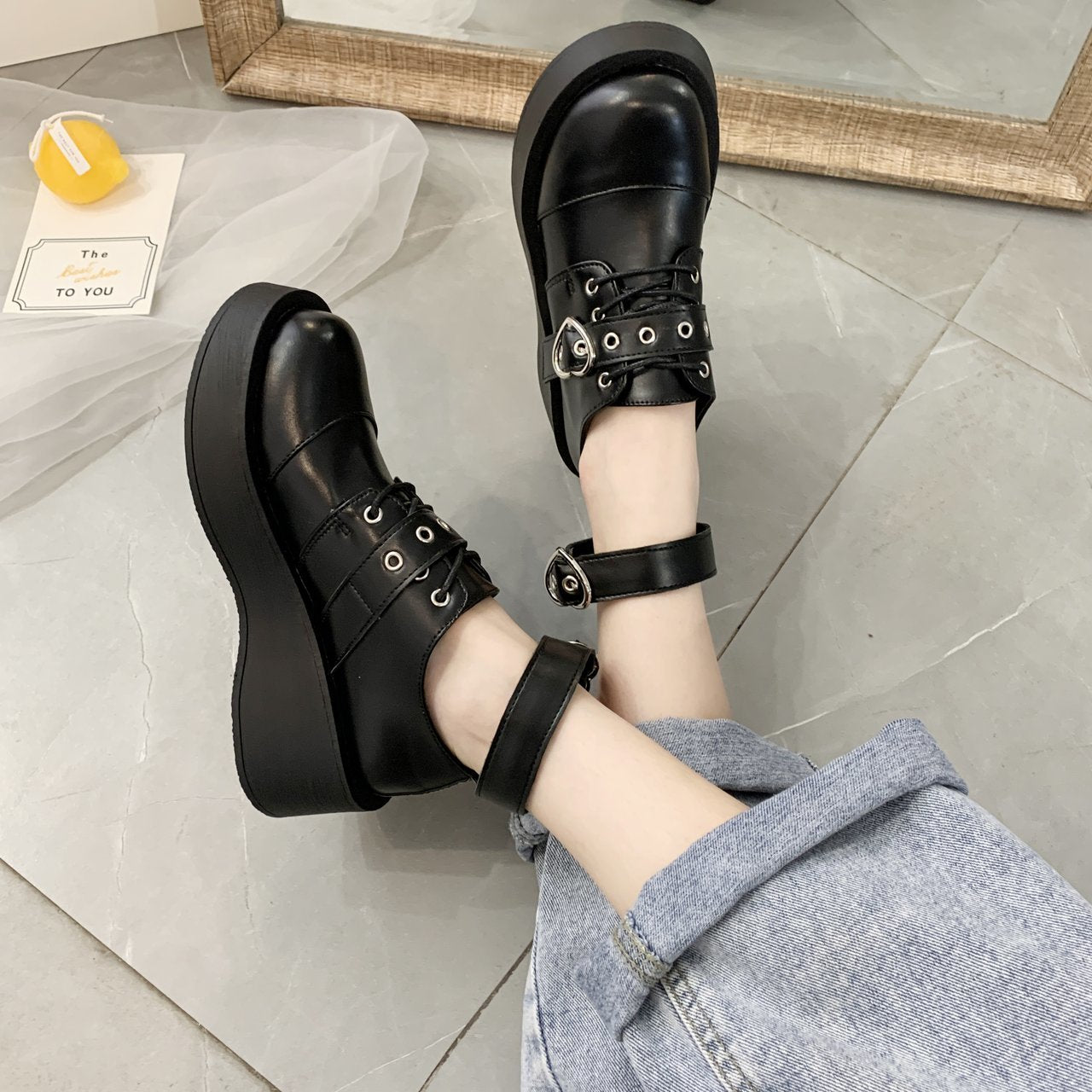 Black Ladies Harajuku Shoes