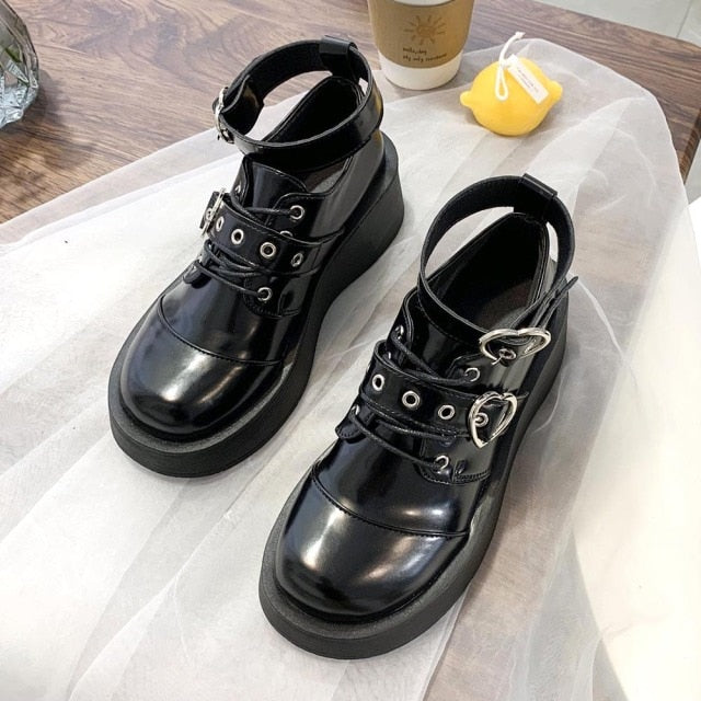 Black Ladies Harajuku Shoes