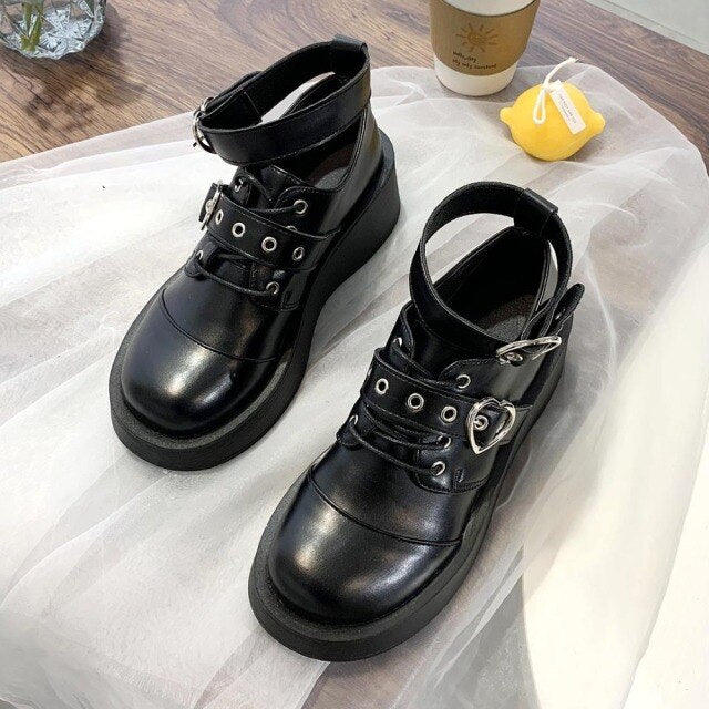 Black Ladies Harajuku Shoes