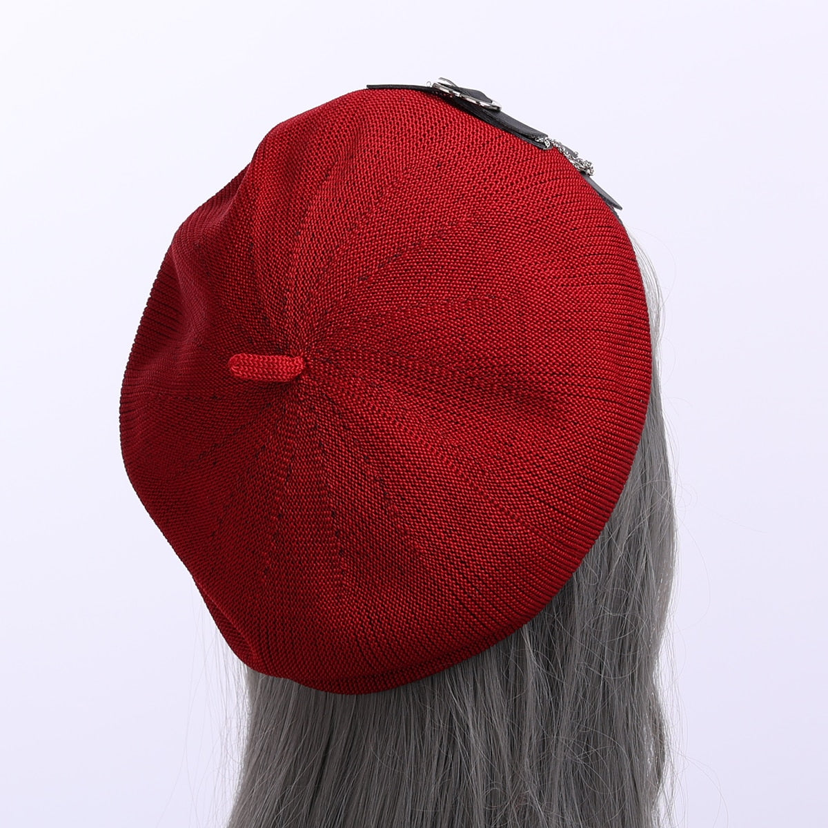 Lolita Gothic Punk Beret Heart Buckle Beanie JK Hat