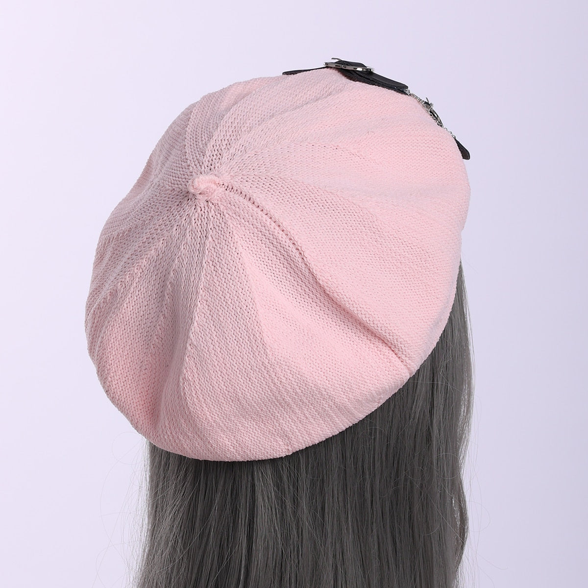 Lolita Gothic Punk Beret Heart Buckle Beanie JK Hat