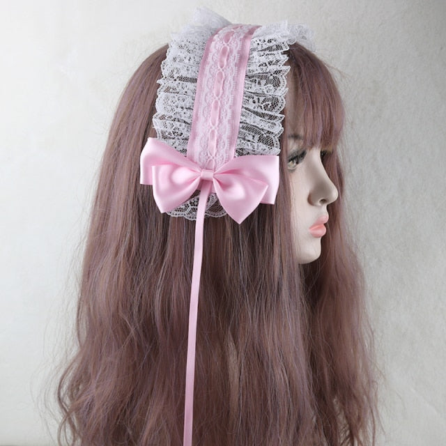 Lolita Dimensional Lace Trim Bowknot Hairpin