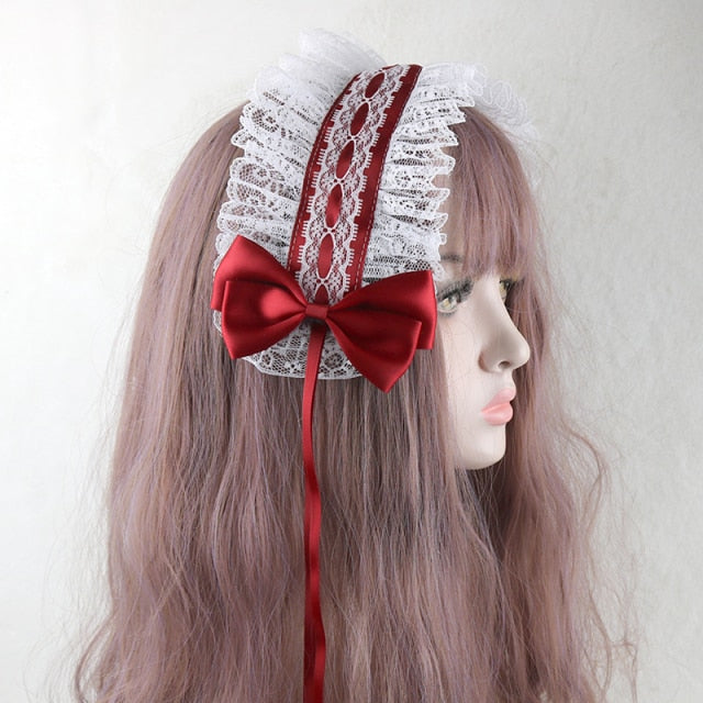 Lolita Dimensional Lace Trim Bowknot Hairpin