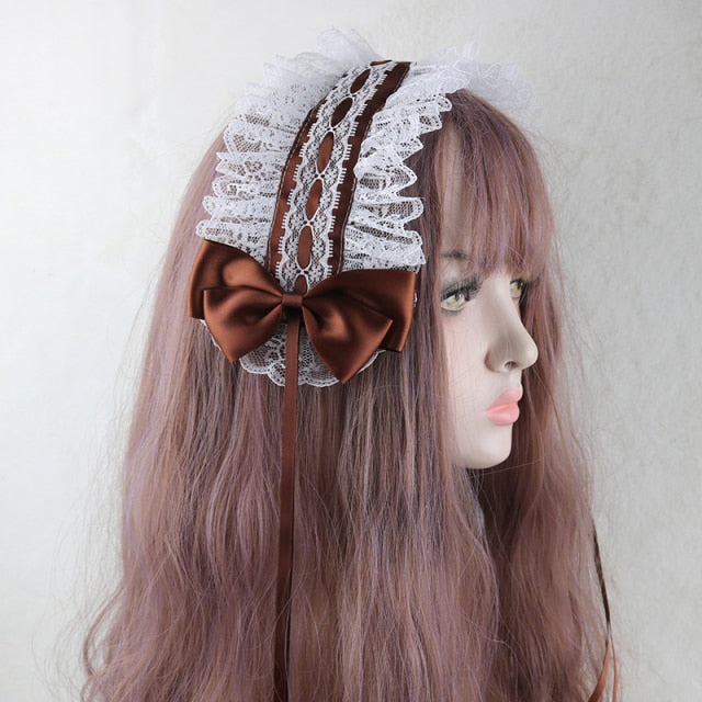 Lolita Dimensional Lace Trim Bowknot Hairpin