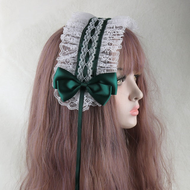 Lolita Dimensional Lace Trim Bowknot Hairpin