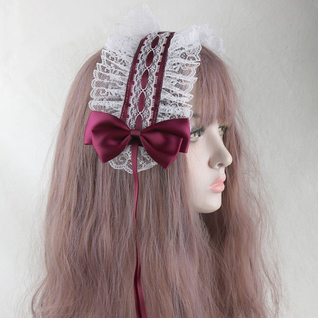 Lolita Dimensional Lace Trim Bowknot Hairpin