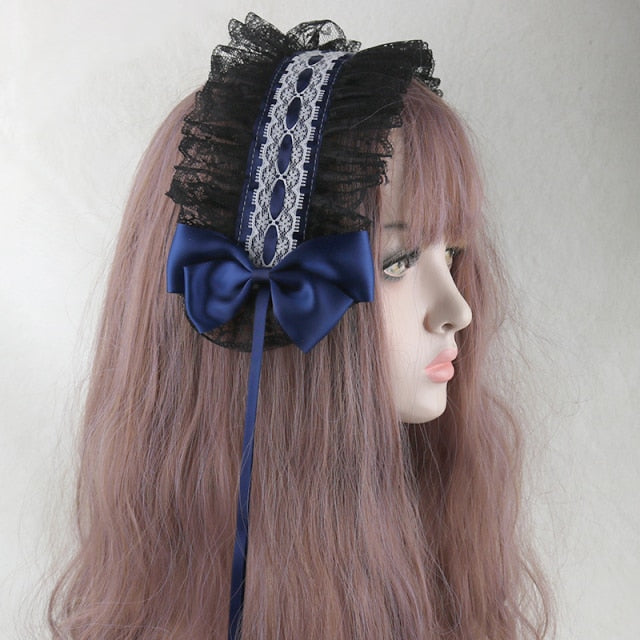 Lolita Dimensional Lace Trim Bowknot Hairpin